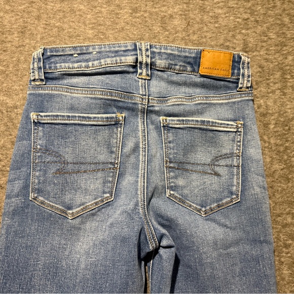 American Eagle Jeans Womens 4 (fit 26x30) blue Super High Rise Flare stretch - Picture 4 of 13